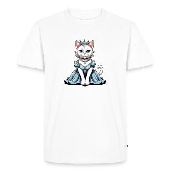 Chat Princesse Reine Chat Cadeau élégant - T-shirt Premium bio Homme - blanc - Devant - Nico (187cm)