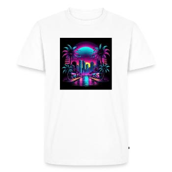 Retro City Neon Color Gift Gaming Retro World - Men's Premium Organic T-Shirt - white - Front - Nico (187cm)