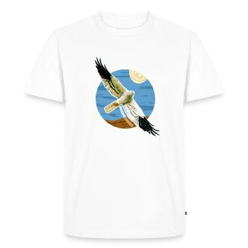 Oiseau Busard cendré Rapace Espèce protégée - T-shirt Premium bio Homme - blanc - Devant - Nico (187cm)
