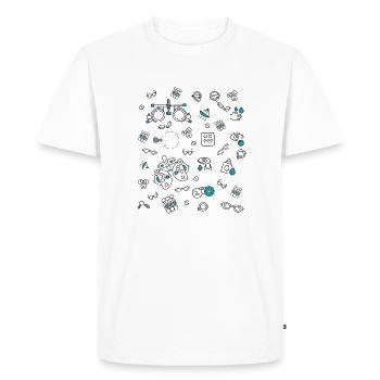 Optométriste, Ophtalmologiste, Opticien de lentilles, Foroptère oculaire - T-shirt Premium bio Homme - blanc - Devant - Nico (187cm)
