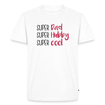 Super dad Super Hubby Super cool - T-shirt Premium bio Homme - blanc - Devant - Nico (187cm)
