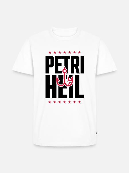 Petri Heil fishing fishing - Men's Premium Organic T-Shirt - white
