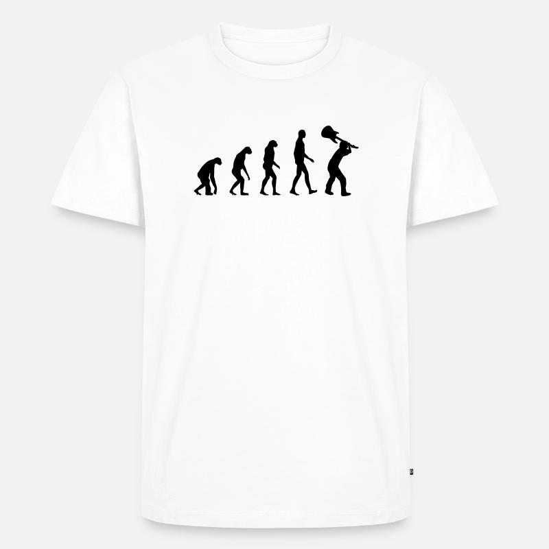 Evolution Rock - Musik - Männer Premium Bio T-Shirt - Weiß