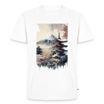Mont Fuji - T-shirt Premium bio Homme - blanc - Devant - Nico (187cm)