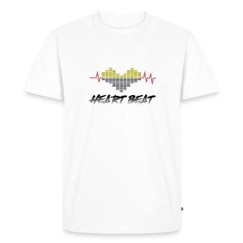 COEUR BEAT - palpitations - T-shirt Premium bio Homme - blanc - Devant - Nico (187cm)