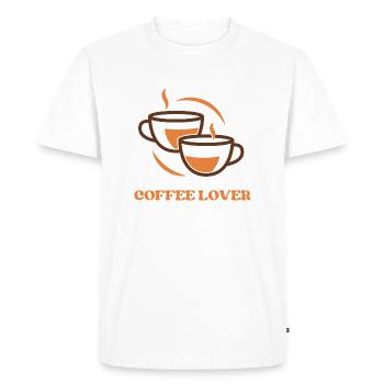 Tasse de cadeaux de café avec t-shirt de barista amusant - T-shirt Premium bio Homme - blanc - Devant - Nico (187cm)