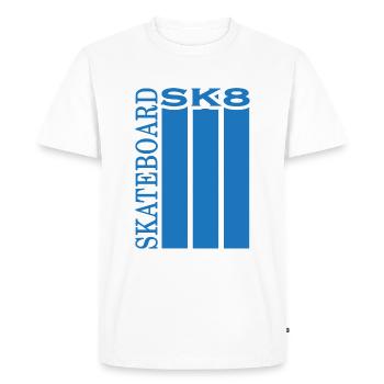 Skateboard Skate SK8 Skateboarder - T-shirt Premium bio Homme - blanc - Devant - Nico (187cm)