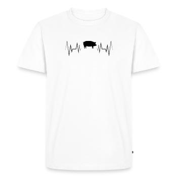 Silhouette de cochon Heartbeat - T-shirt Premium bio Homme - blanc - Devant - Nico (187cm)