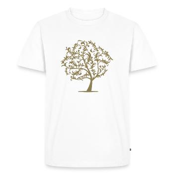 Minimalist Tree Birds Spring Silhouette - Men's Premium Organic T-Shirt - white - Front - Nico (187cm)