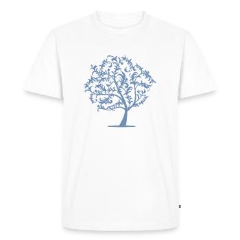 Minimalist Tree Birds Spring Silhouette - Men's Premium Organic T-Shirt - white - Front - Nico (187cm)