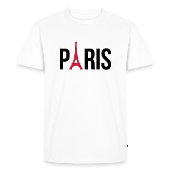 I love Paris, Paris mit Eifelturm - T-shirt Premium bio Homme - blanc - Devant - Nico (187cm)