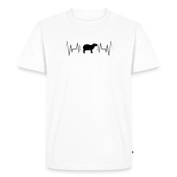 Heartbeat Capybara Silhouette - T-shirt Premium bio Homme - blanc - Devant - Nico (187cm)