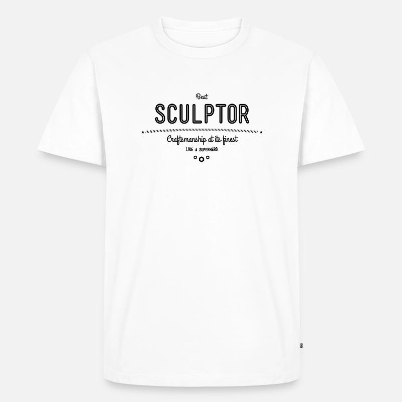 Bester Bildhauer - Handwerkskunst vom Feinsten - Männer Premium Bio T-Shirt - Weiß