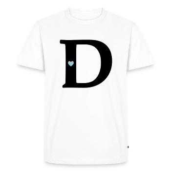 point d Initial letter - Men's Premium Organic T-Shirt - white - Front - Nico (187cm)