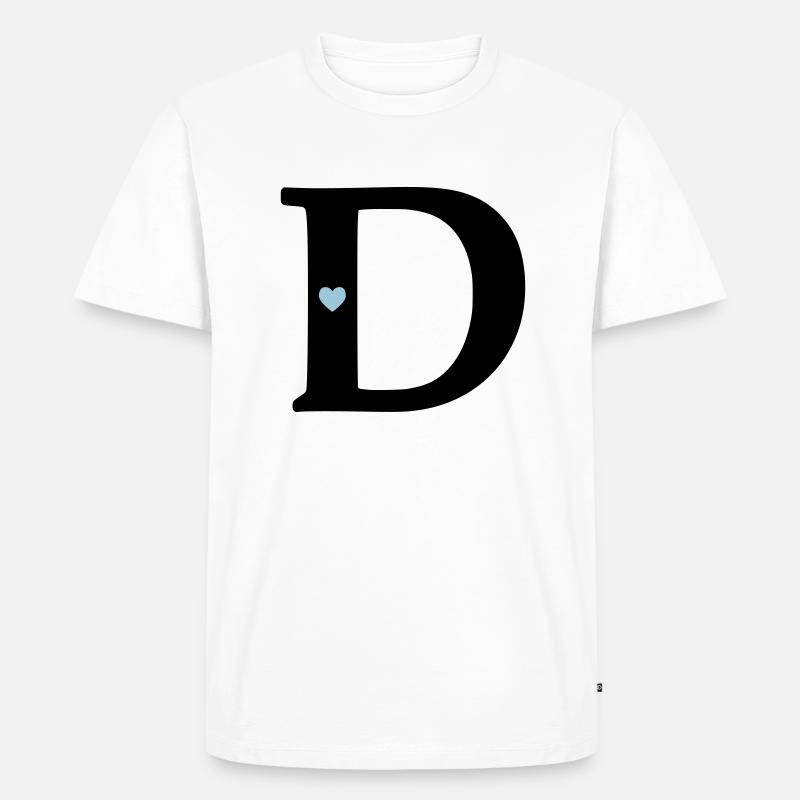 Buchstabe D Anfangsbuchstabe - Männer Premium Bio T-Shirt - Weiß