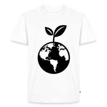 Planète Terre - T-shirt Premium bio Homme - blanc - Devant - Nico (187cm)