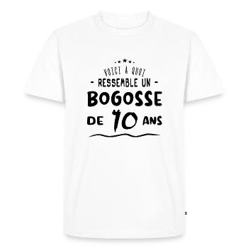 voilà à quoi ressemble un bogosse de 10 ans cadeau - T-shirt Premium bio Homme - blanc - Devant - Nico (187cm)