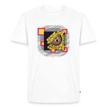 Dragon Dragon Écailles Oeil dragon DeNtaille Fantasy - T-shirt Premium bio Homme - blanc - Devant - Nico (187cm)