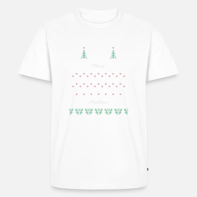 Weihnachts Muster - Männer Premium Bio T-Shirt - Weiß