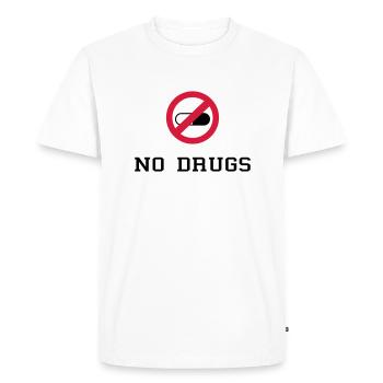 No Drugs / Say no to drugs / Drogen / Keine Drogen - T-shirt Premium bio Homme - blanc - Devant - Nico (187cm)