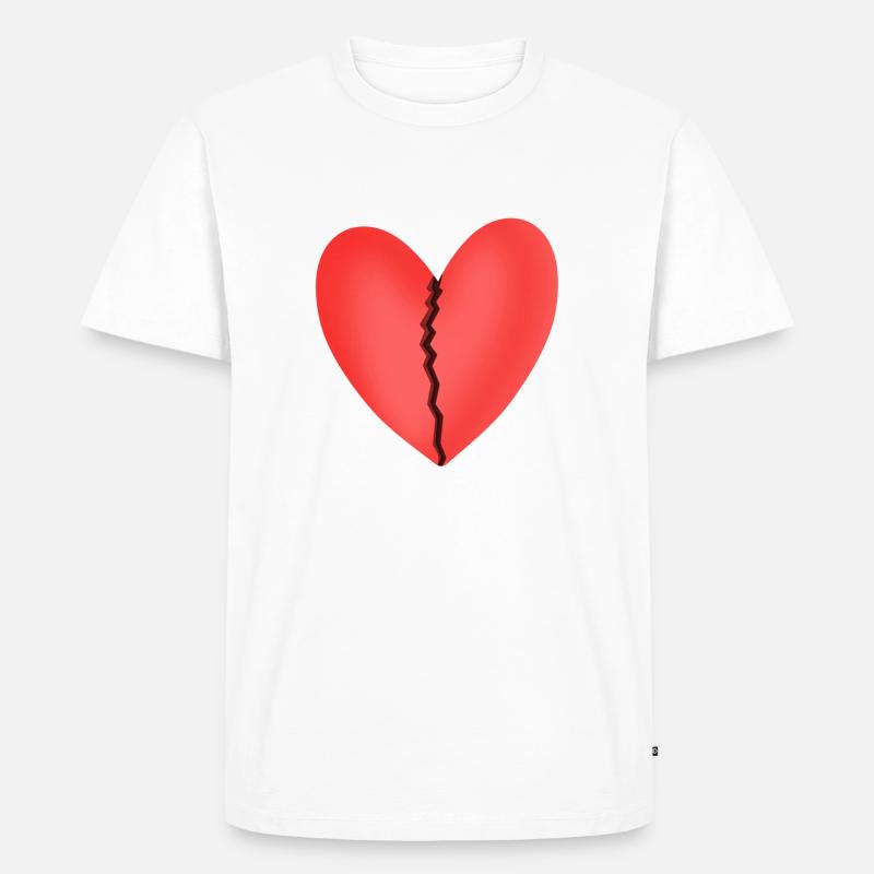 Gebrochenes Herz - Männer Premium Bio T-Shirt - Weiß