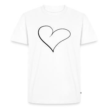 Heart Lines - Men's Premium Organic T-Shirt - white - Front - Nico (187cm)