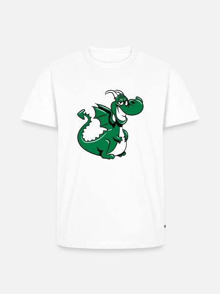 Drachen witzig süss - Männer Premium Bio T-Shirt - Weiß