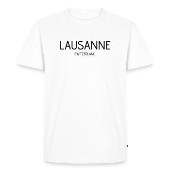 Lausanne - T-shirt Premium bio Homme - blanc - Devant - Nico (187cm)