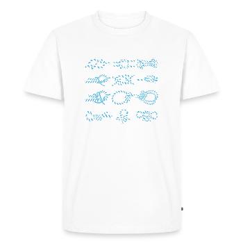 Nœud de voile - Palstek Schotstek Nœud de fou - T-shirt Premium bio Homme - blanc - Devant - Nico (187cm)