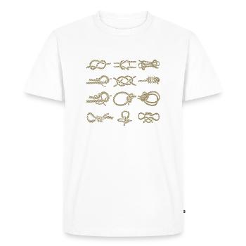 Nœud de voile - Palstek Schotstek Nœud de fou - T-shirt Premium bio Homme - blanc - Devant - Nico (187cm)