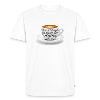 The worst is when the coffee is all - Men's Premium Organic T-Shirt - white - Front - Nico (187cm)