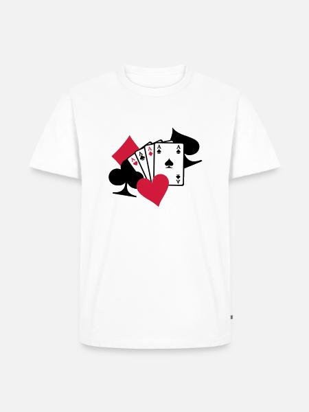 Poker Karten - Männer Premium Bio T-Shirt - Weiß