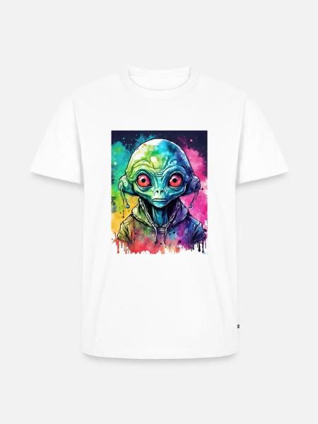 Alien Design - Männer Premium Bio T-Shirt - Weiß