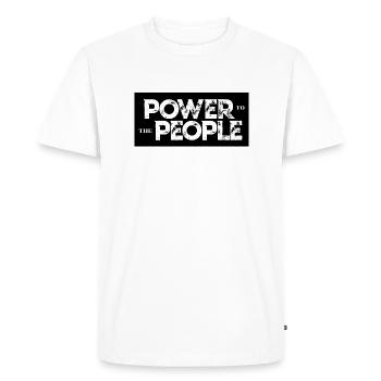 Power to the People - Men's Premium Organic T-Shirt - white - Front - Nico (187cm)