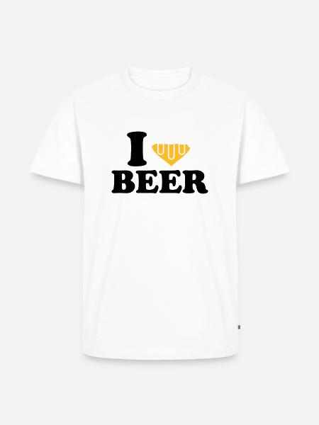 I love beer - Men's Premium Organic T-Shirt - white