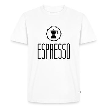 espresso - Men's Premium Organic T-Shirt - white - Front - Nico (187cm)