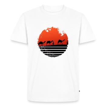 Camels in Desert - Men's Premium Organic T-Shirt - white - Front - Nico (187cm)