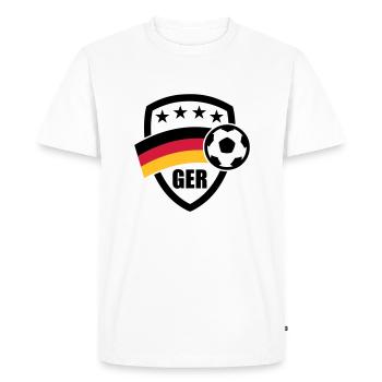 German Football Crest 01 - Men's Premium Organic T-Shirt - white - Front - Nico (187cm)