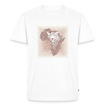 Fond d'illustration vectorielle transparente motif léopard avec carte de l'Afrique - T-shirt Premium bio Homme - blanc - Devant - Nico (187cm)