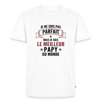 pas parfait mais le meilleur papy du monde - T-shirt Premium bio Homme - blanc - Devant - Nico (187cm)
