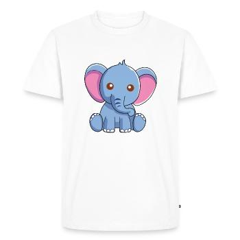 Petit éléphant éléphant Amour des animaux - T-shirt Premium bio Homme - blanc - Devant - Nico (187cm)