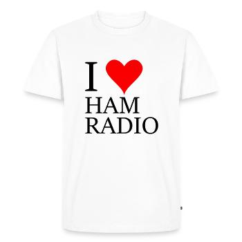 i love ham radio - Men's Premium Organic T-Shirt - white - Front - Nico (187cm)