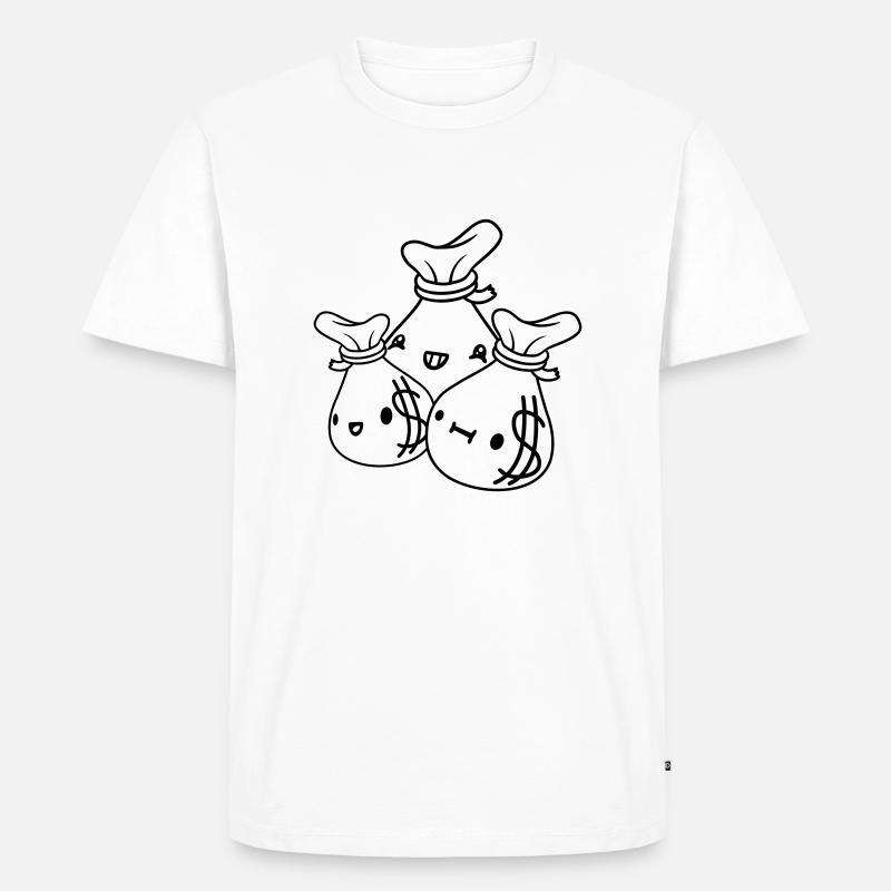 Comic Geldsäcke Freunde Team - Männer Premium Bio T-Shirt - Weiß