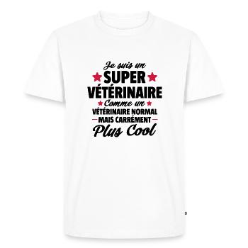 je suis un super vétérinaire / cadeau veterinaire - T-shirt Premium bio Homme - blanc - Devant - Nico (187cm)