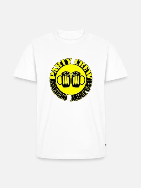 Party Crew - Männer Premium Bio T-Shirt - Weiß