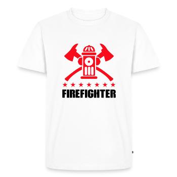 Firefighter Fire Brigade - Men's Premium Organic T-Shirt - white - Front - Nico (187cm)