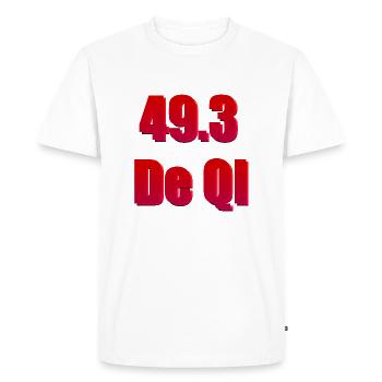 49.3 de QI - T-shirt Premium bio Homme - blanc - Devant - Nico (187cm)