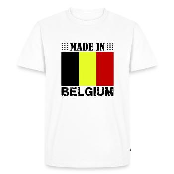 Fabriqué en Belgique - T-shirt Premium bio Homme - blanc - Devant - Nico (187cm)
