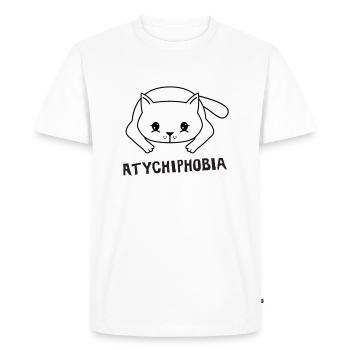 Chat Atychiphobie - Peur de l’échec - T-shirt Premium bio Homme - blanc - Devant - Nico (187cm)