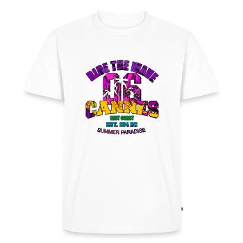 Cannes French Riviera - Men's Premium Organic T-Shirt - white - Front - Nico (187cm)